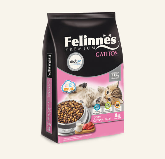 Alimento para gatos cachorros Felinnes gatito 8 kgs.